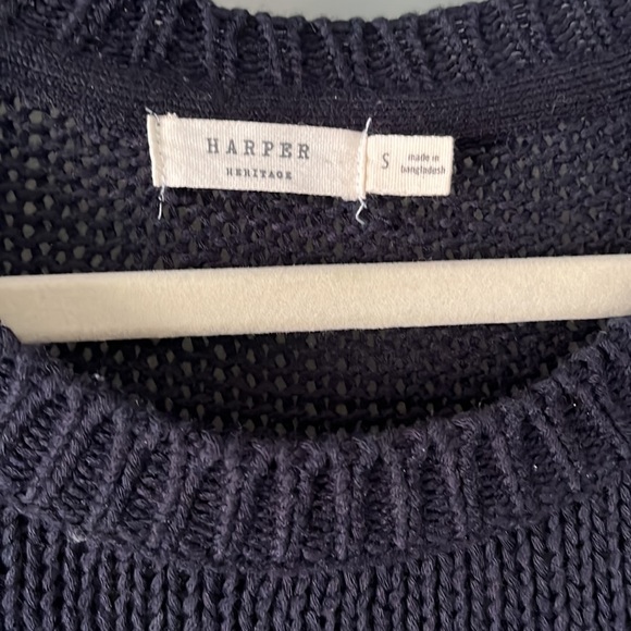 Harper Navy and White Stripped Sweater - Picture 2 of 2